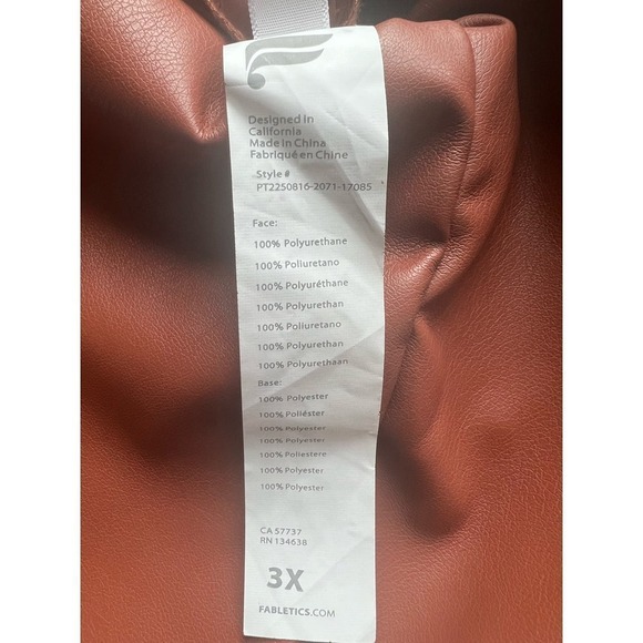 NWT Fabletics Vegan Leather Legging in Mahogany size 2X, High Waist Buttery Soft - Picture 9 of 16